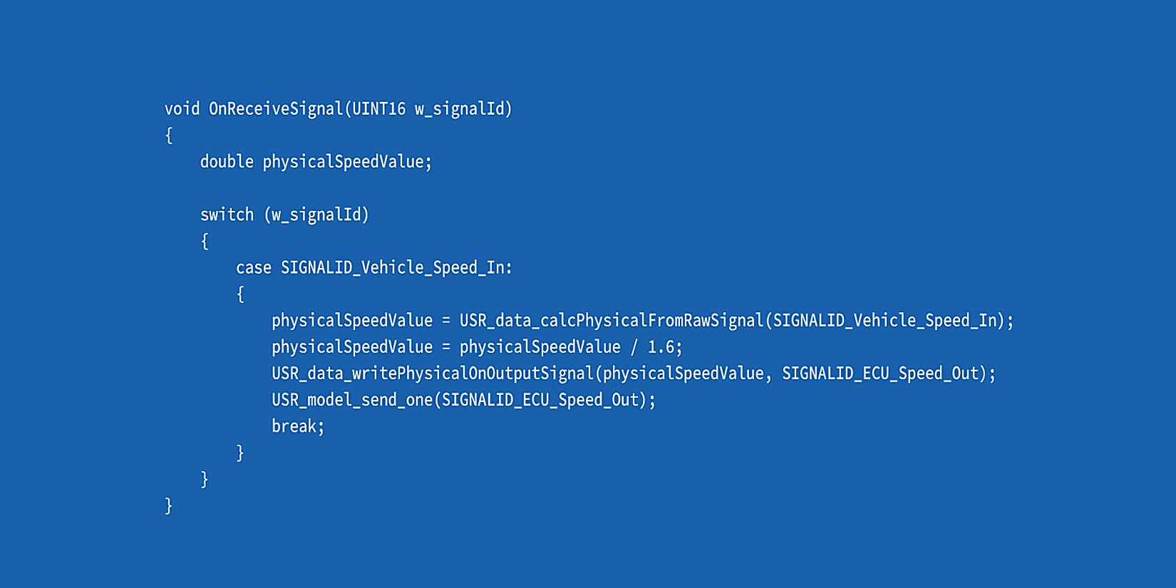 User Code Sample of the Advanced Configuration Tool