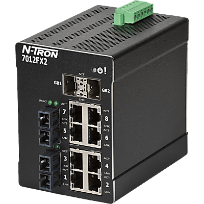 N-Tron® 7012FXE2-SC-80 Managed 12-port Industrial Ethernet Switch