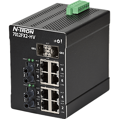 N-Tron® 7012FX2-ST-HV Managed 12-Port Industrial Ethernet Switch