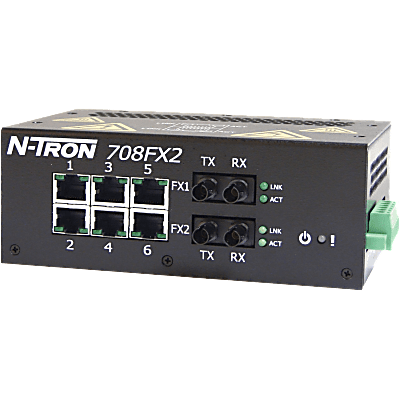 ​​N-Tron® 708FXE2-ST-15 管理型 8 端口工业以太网交换机​​