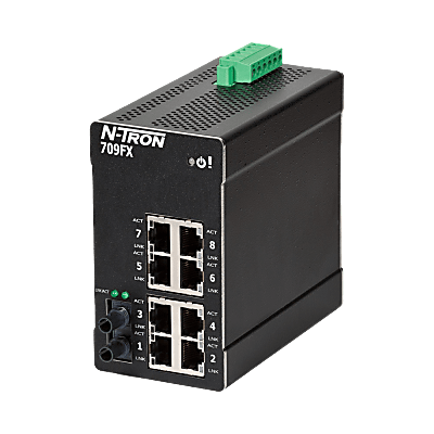 N -Tron® 709FXE-ST-80 Managed 9-Port-Industrial-Ethernet-Switch