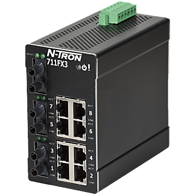 N -Tron® 711FXE3-ST-80 Managed 11-port Industrial Ethernet Switch