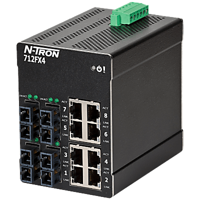 N -Tron® 712FXE4-SC-80 Managed 12-port Industrial Ethernet Switch