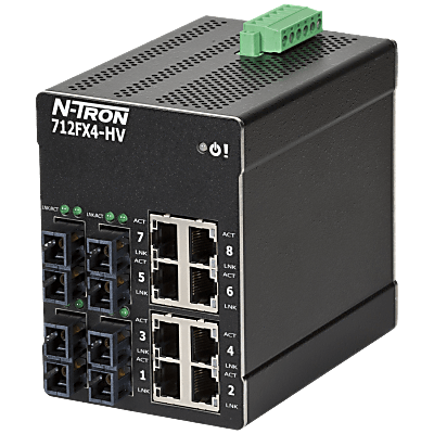 N -Tron® 712FXE4-SC-40-HV Managed 12-port Industrial Ethernet Switch