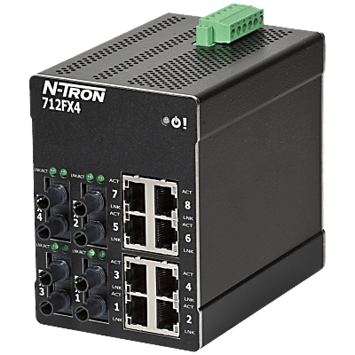 N -Tron® 712FX4-ST Managed 12-port Industrial Ethernet Switch