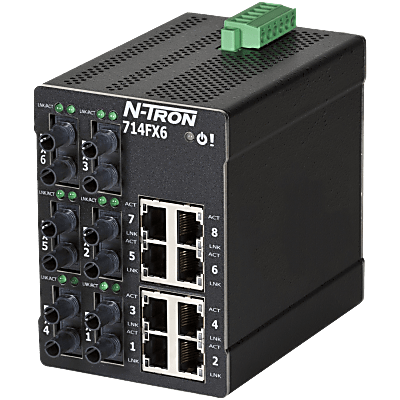 N -Tron® 714FX6-ST Managed 14-port Industrial Ethernet Switch