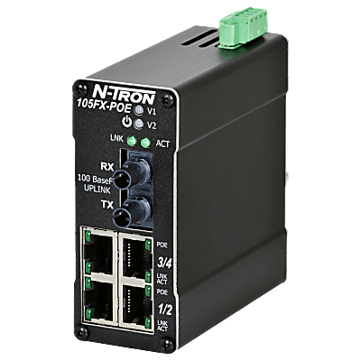 N-Tron® 105FXE-ST-80-POE Unmanaged 5-port PoE Switch