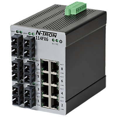 N-Tron® 114FXE6-SC-80 Unmanaged 14-port Industrial Ethernet Switch