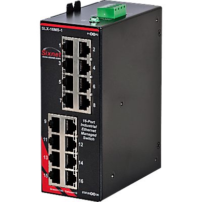 Sixnet® SLX-16MS-1 管理型 16 端口工业以太网交换机