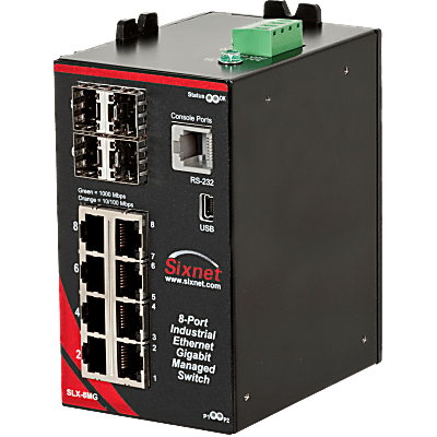 Sixnet® SLX-8MG-1 Managed 8-Port-Industrial-Ethernet-Switch