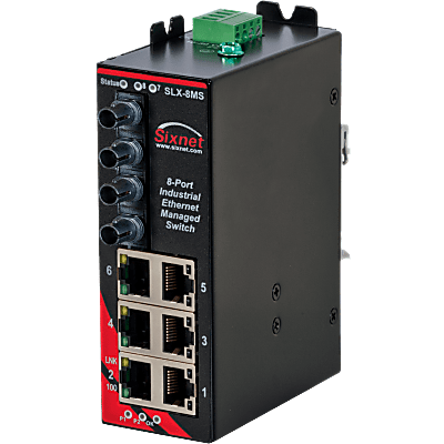 Sixnet® SLX-8MS-4ST Managed 8-port Industrial Ethernet Switch