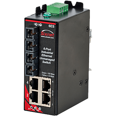 Sixnet® SLX-6ES-5SC Unmanaged 6-Port-Industrial-Ethernet-Switch