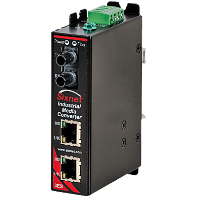 Sixnet® SLX-3ES-3ST Industrie-Ethernet-Medienkonverter mit 3 Ports