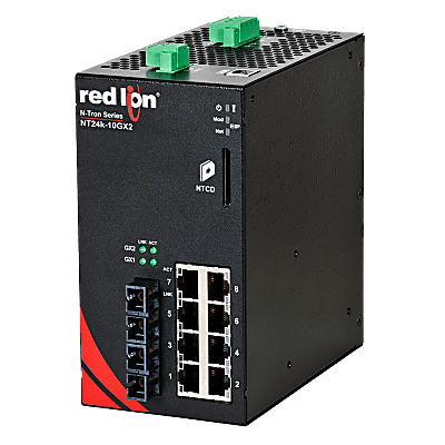 N-Tron® NT24K-10GX2-SC Managed 10-Port Gigabit Industrial Ethernet Switch