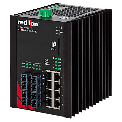 N-Tron® NT24K-12FX4-SC-POE Managed 12-Port Gigabit Industrial Ethernet Switch