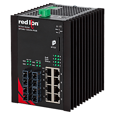 N-Tron®NT24K-12GX4-SC-PE 管理型12端口千兆工业以太网交换机