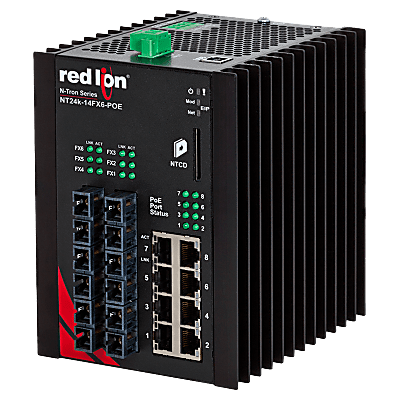 N-Tron® NT24K-14FX6-SC-POE Managed 14-Port Gigabit Industrial Ethernet Switch