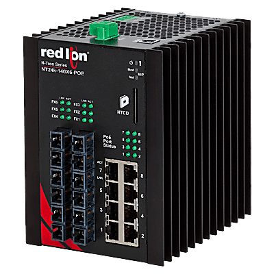N-Tron® NT24K-14GX6-SC-POE Managed 14-Port Gigabit Industrial Ethernet Switch