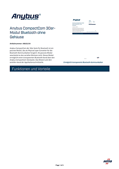 Anybus CompactCom 30er-Modul Bluetooth ohne Gehäuse