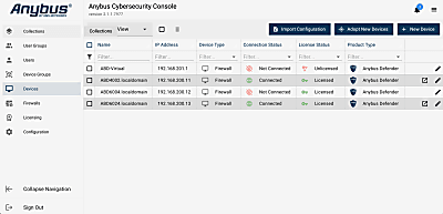 Anybus Cybersecurity Console - 5 assets