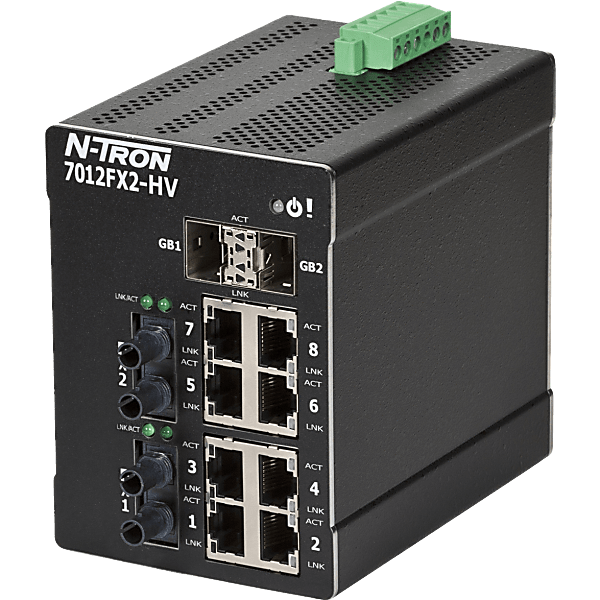N-Tron® 7012FXE2-ST-80-HV Managed 12-port Industrial Ethernet Switch