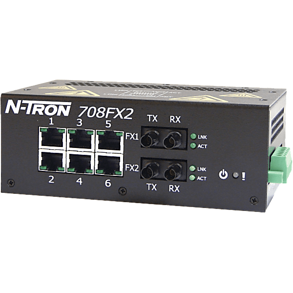 N -Tron® 708FXE2-ST-40 Managed 8-port Industrial Ethernet Switch