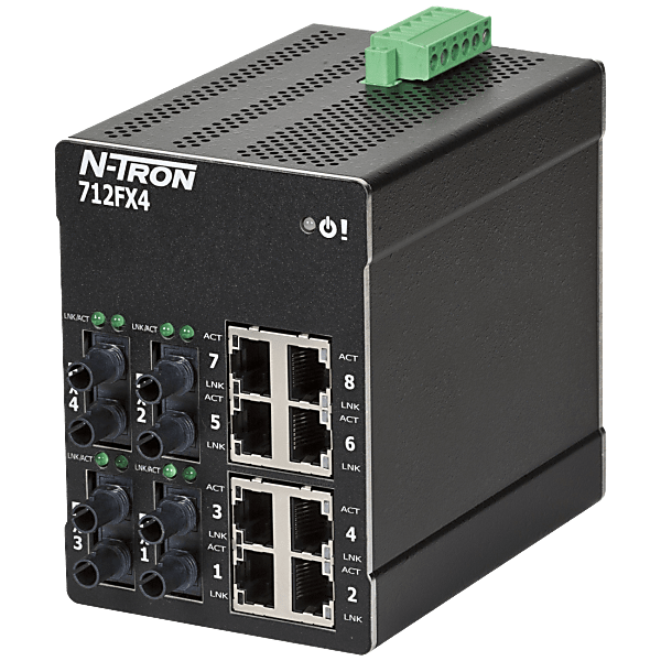 NintendoSwitch⑫ N -Tron® 712FX4-ST Managed 12-port Industrial Ethernet Switch