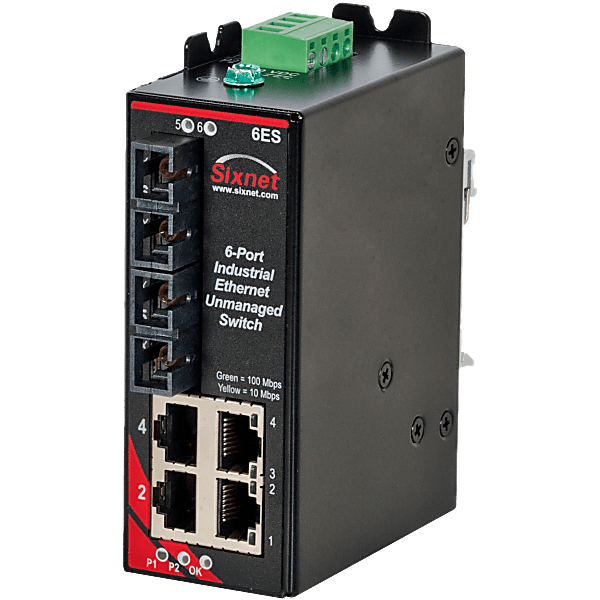 Sixnet® SLX-6ES-4SC Unmanaged 6-port Industrial Ethernet Switch
