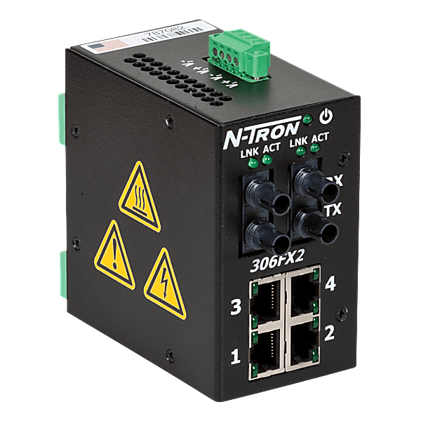 306FX2 Industrial Ethernet Switch with Monitoring, ST 15km