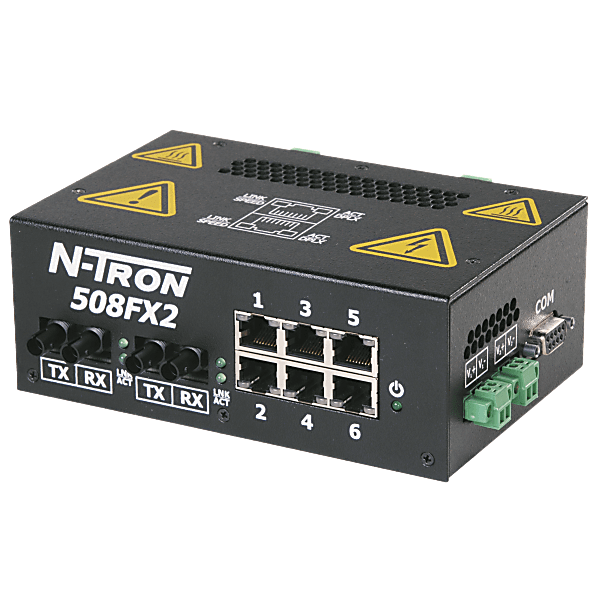 Process Network Switch 508FX2-A Process Control Ethernet Switch, ST 80km