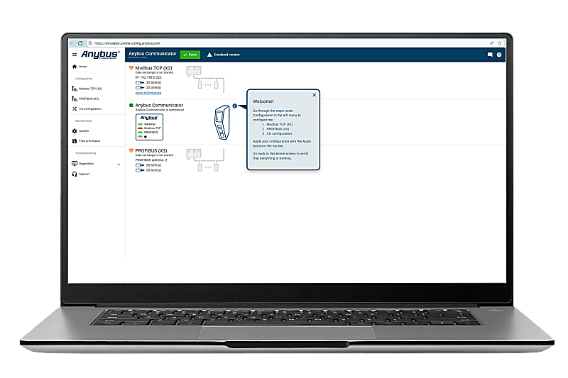 Anybus Communicator – Modbus-TCP Server to PROFIBUS DP Device