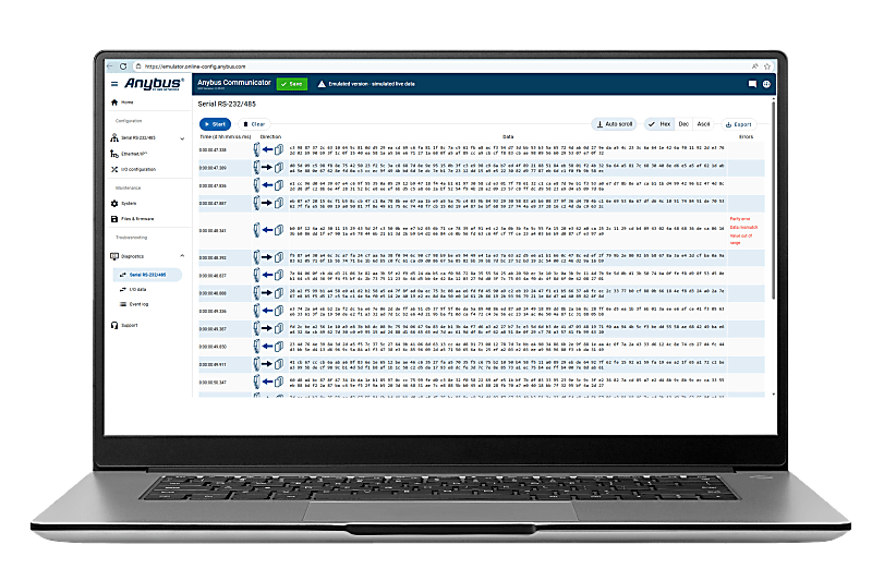 Anybus Communicator – Serial Master to EtherNet/IP adapter