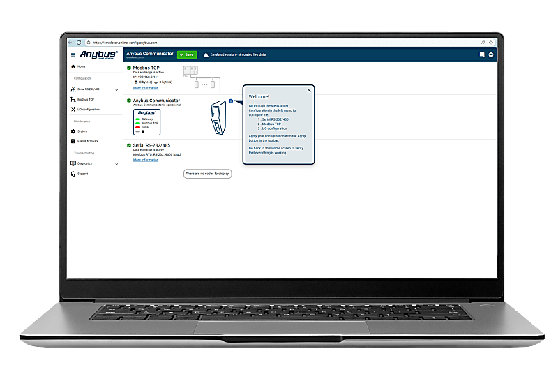 Anybus Communicator – Serial Master to Modbus TCP slave
