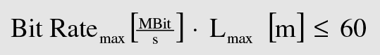 CAN bit rate and line length as a rule of thumb