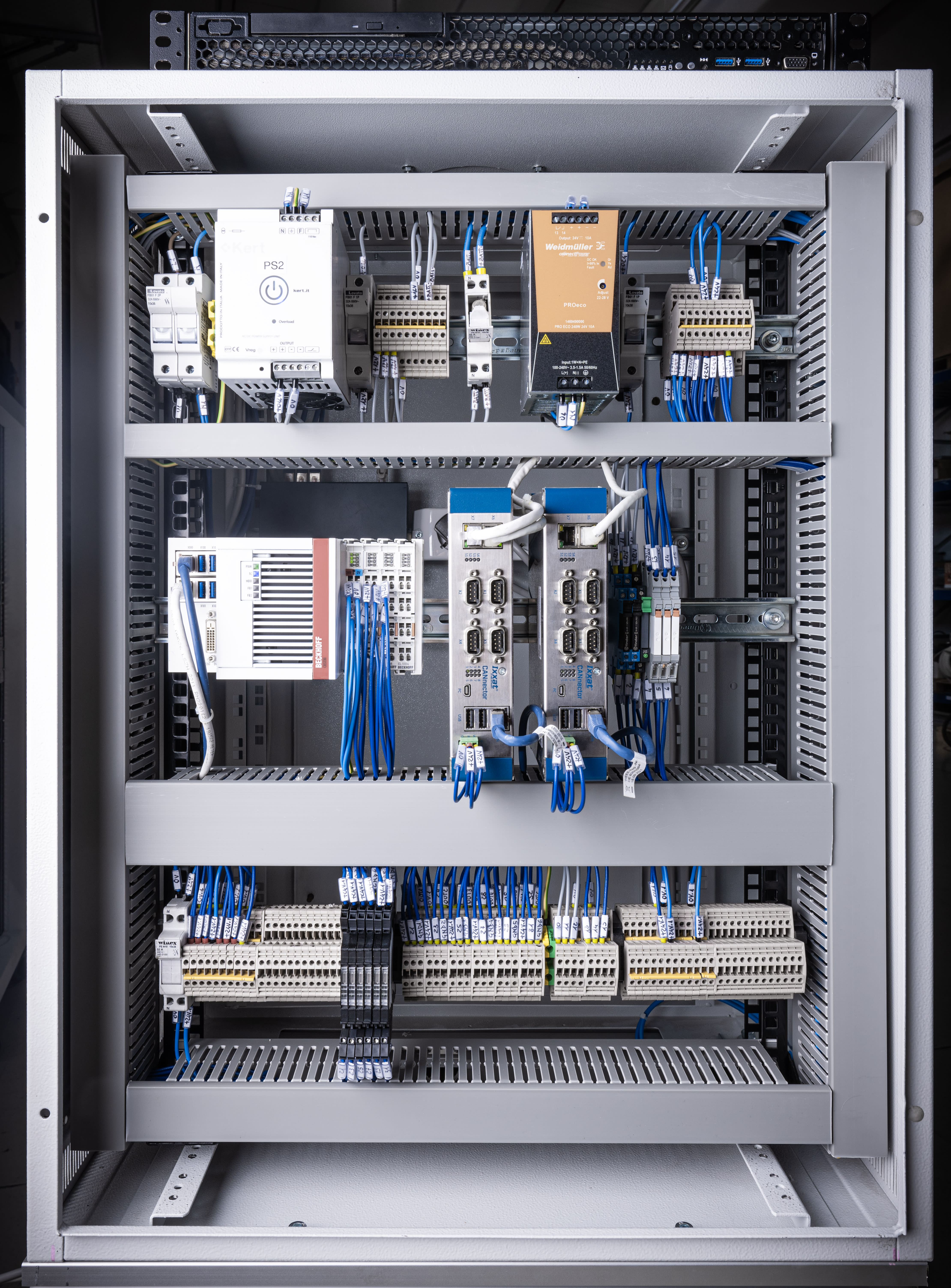 Control cabinet with Ixxat CANnector devices inside